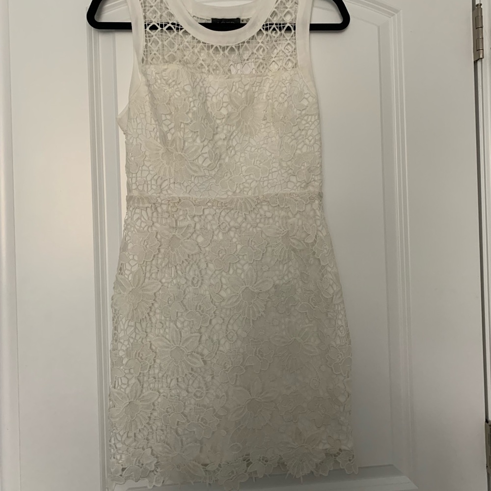 White lace mini dress